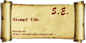 Stumpf Ede névjegykártya